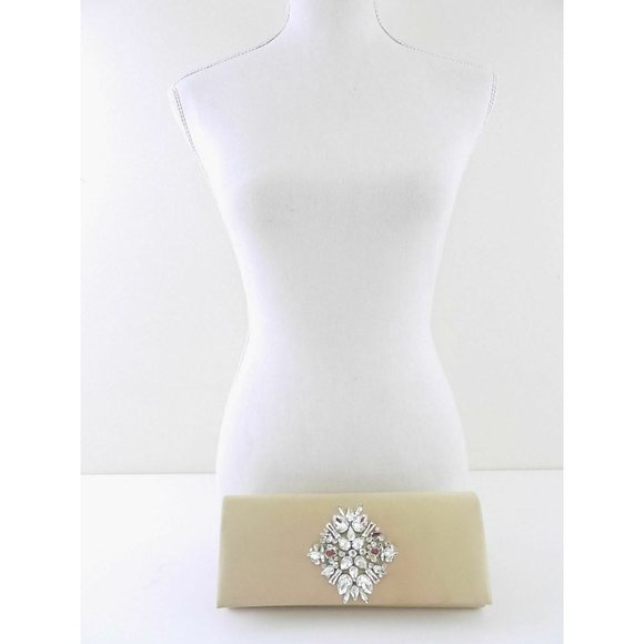 INC NICHKOLE Gold RHINESTONES BROOCH Clutch Handbag - Picture 7 of 7